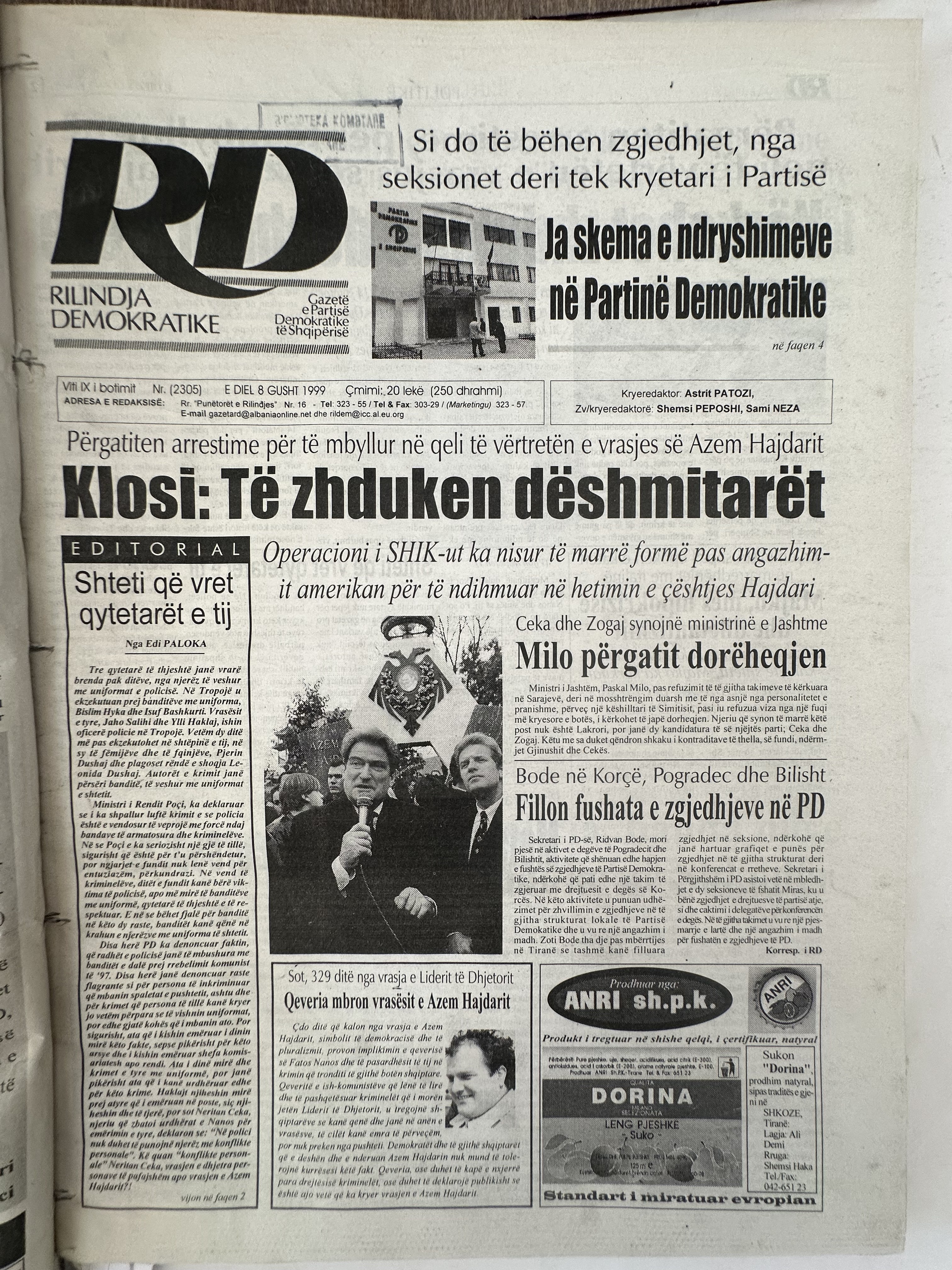 Rilindja Demokratike 1999-08-08